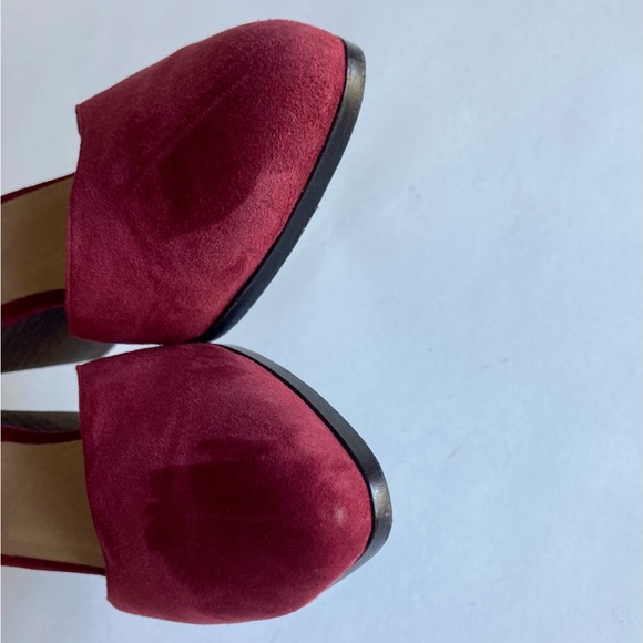 Eileen Fisher Burgundy Suede Leather Ankle Strap Almond Toe Slingbacks size 11 - Picture 15 of 16